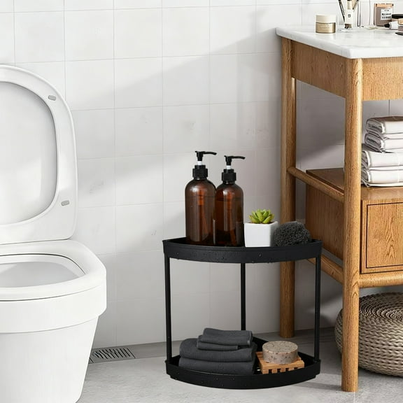 Taicans Corner Shelf Stand,2 Tier Corner Bookshelf,Storage Standing Shelf Unit,Plant Stand,Countertop Organizer,Vanity Organizers,Bathroom Storage,Bathroom Sink Organizers for Kitchen/Bathroom Decor