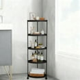 thumbnail image 1 of Taicans Corner Shelf Stand with Wheels,5 Tier Corner Bookshelf,Storage Standing Shelf Unit,Plant Stand,Countertop Organizer,Vanity Organizers,Bathroom Sink Organizers for Kitchen/Bathroom Decor, 1 of 6