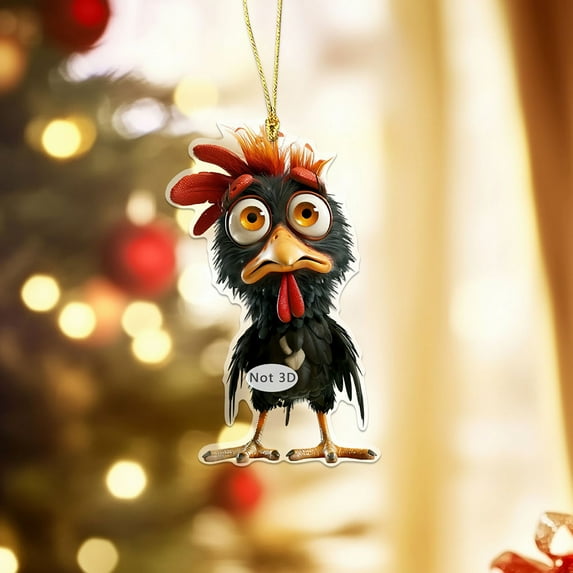 Taicans Crazy Bird Car Hanging Ornament,Pendant Interior Rearview Mirror Decoration and Car Rear View Mirrior Hanging Accessories,2D Flat D