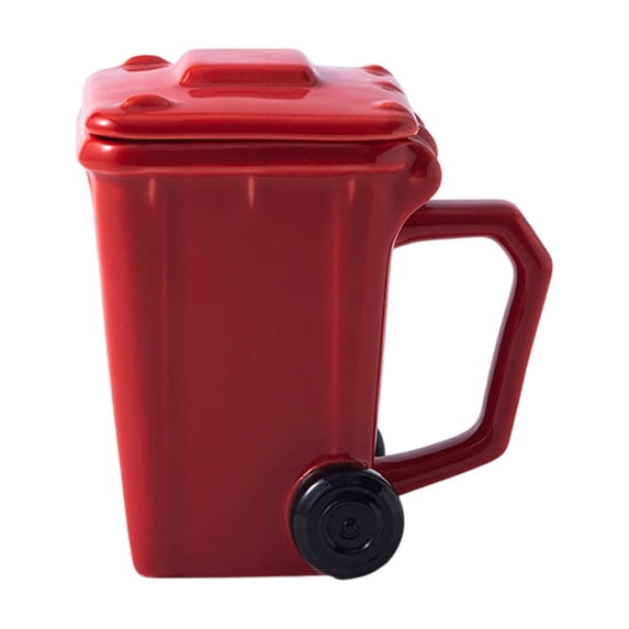 Taicans Creative Recycling Bin Shaped Mug with Lid,12oz Trash Can Coffee Cup,Novelty Ceramic Mug Unique Gift for office Home,Funny Gift for Couples Family,Dishwasher Safe Reusable Travel Mug