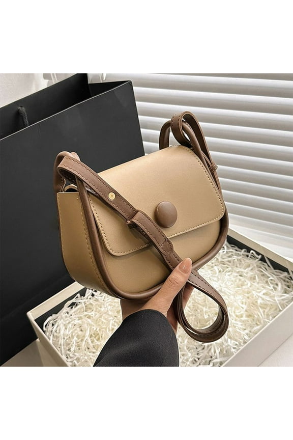 Taicans Crossbody Bags,Small Saddle Purse and Boho Cross Body Handbags,Casual Flap Saddle Crossbody Bags for Women Purses and Handbags,Leather Crossbody Satchel Bag Khaki
