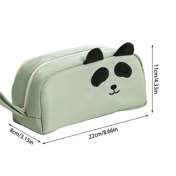 Taicans Cute Panda Pencil Case,Kawaii Pen Pouch with Wrist Strap,Large Capacity Zipper Stationery Bag,Durable Nylon Makeup Cosmetic Bag for Travel