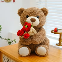 Taicans ‌Cute Teddy Bear with forever Rose - Emotional Comfort Gift for Women/Men,Soft Huggable Plush Stuffed Animal (8.3in),Perfect Valentine's Day/Birthday Present,Ideal for Anniversary/Christmas