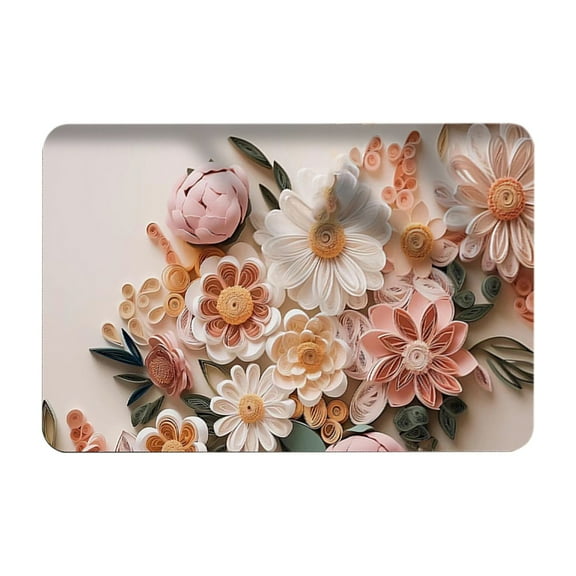 Taicans Diatomaceous Bath Rug,3D Floral Floor Mat Bathroom Rugs,Super Absorbent Quick Dry,Rubber Backing Non Slip,Washable Bathroom Floor Mats,Shower Rug for In Front of Bathtub,Shower Room,16x24 C