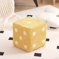 thumbnail image 1 of Taicans Dice Shaped Sherpa Ottoman Foot Rest | Foot Stool with Stable Load-Bearing | Soft Fluffy Polka Dot Cube Pouf | Multi-Purpose Small Step Stool for Living Room Bedroom, 1 of 6