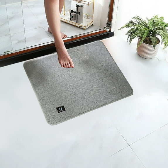Taicans Doormat Super Absorbent Mud Front Door Mat,Non Slip Absorbent Mud Trapper Mat Inside Floor Mat,Washable Small Door Carpet for Bathroom,19x26in Gray