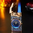 thumbnail image 1 of Taicans Double Flame Cigar Lighter with Quartz Watch - Windproof Blue Jet Flame,Refillable Butane Torch Lighter,Unique Design Gift for Men,Father's Day Birthday Present (2.95x1.5x0.67in), 1 of 6