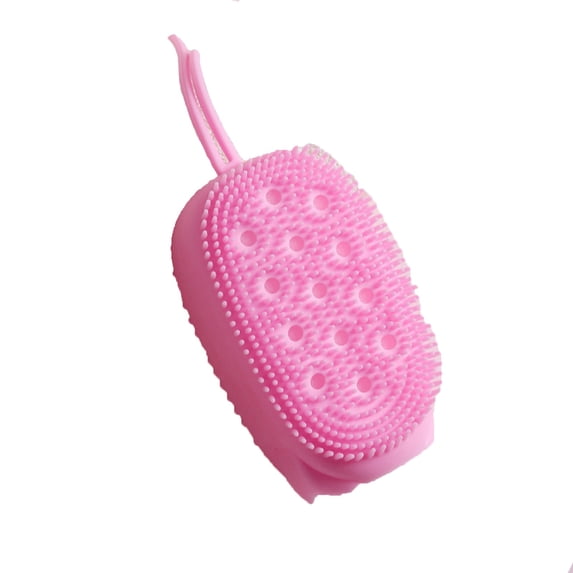 Taicans Double Sided Bath Brush with Dual Texture,4.9 x 3.0 x 2.2 in Exfoliating Back Scrubber for Shower,Foam Body Brush for Gentle & Deep Cleansing,Travel Size