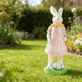 thumbnail image 1 of Taicans Easter Bunny Figurine with Egg Basket,12in Cute White Resin Rabbit Statue,Spring Home Table Decor,Easter Party Gift,Holiday Ornament for Mantel Shelf Decorations, 1 of 4