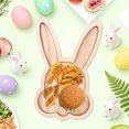 thumbnail image 1 of Taicans Easter Bunny Snack Tray with Divided Compartments,10.83x6.5in Dessert Plates for Fruit Baby Food,Easter Party Serving Platter Rabbit Egg Shapes Farmhouse Decor,Gift for Housewarming, 1 of 6