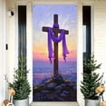 thumbnail image 1 of Taicans Easter Cross Door Cover 71x35.4 Inch - Reusable Spring Front Door Decor with Hanging Kit,Holiday Living Room Wall Hanging for Home Church Festival Decorations, 1 of 6
