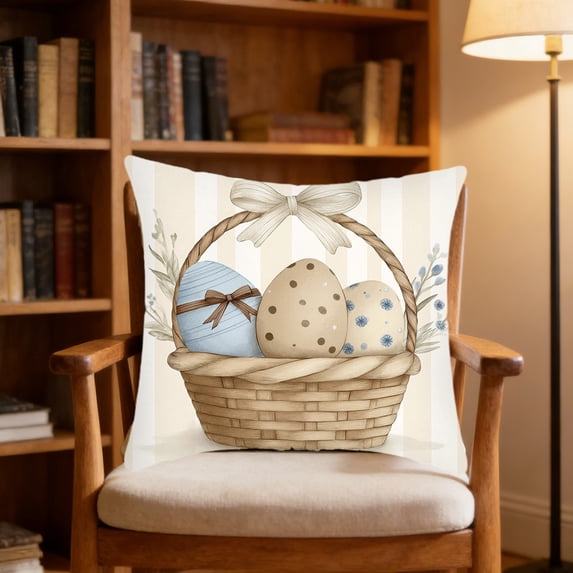 Taicans Easter Pillow Cover 18x18in,Multicolor Throw Pillow Case with Hidden Zipper for Sofa Bed Living Room,Soft Spring Holiday Home Decor Gift