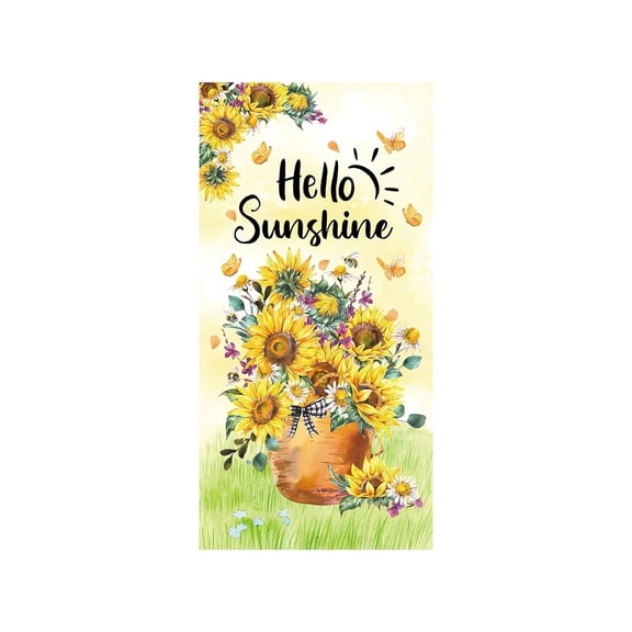 Taicans Easter Spring Door Cover - Sunflower Floral Design Vertical Outdoor Decor for Front Door,35.4x70.8 Inch Welcome Home Banner Holiday Entrance Decoration