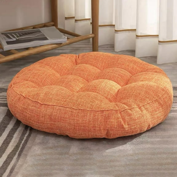 Taicans Floor Pillow,Meditation Floor Pillow,Round Large Pillows Seating for Adults,Tufted Linen Cushion for Tatami Living Room,16.5in