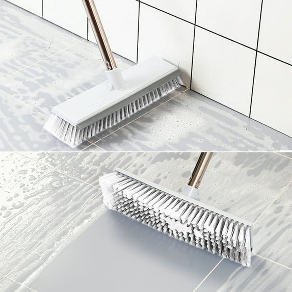 Taicans Floor Scrub Brush Deck Brush with Long Handle for Bathroom Shower Outdoor Cleaning Brush Width 10.6 in,43.3 inch Tall
