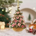 thumbnail image 1 of Taicans ‌Floral Beehive Christmas Tree Ornament,Acrylic Hanging Decor with Bees & Flowers,Honeycomb Design&Mini Trees,Festive Holiday Decor for Christmas Tree,Wreath,Mantel,Floral Bee Theme Ornaments, 1 of 7