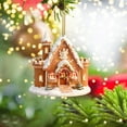 thumbnail image 1 of Taicans ‌Gingerbread House Christmas Tree Ornament - 2D Miniature Pink & White Holiday Decor,Xmas Tree Hanging Ornament,Festive Collectible Gift for Family & Home‌, 1 of 6