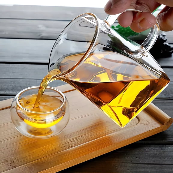 Taicans Glass Teapot Stovetop with Stainless Steel Filter Lid 350ml,Borosilicate Clear Tea Kettle with Removable Stainless Steel Infuser,Teapot Blooming and Loose Leaf Tea Maker Tea Brewer for Camping