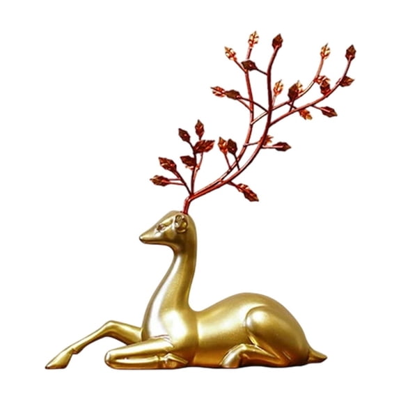 Taicans Gold Christmas Reindeer Statue Reindeer Figurines,Reindeer Christmas Decor for Dining Room Table - Vintage Standing Deer for Coffee Table Fireplace Entryway Shelves office Indoor