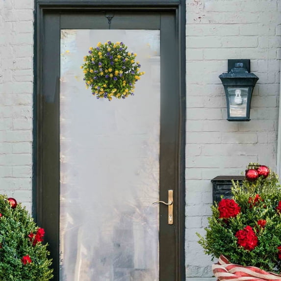 Taicans Greenery Wreath for Front Door,Spring Daisy Wreaths for Front Door,16" Artificial Green Hanging Garland for Spring Summer Autumn Wreath,Windows Decoration Holiday Festival Wedding Decor E