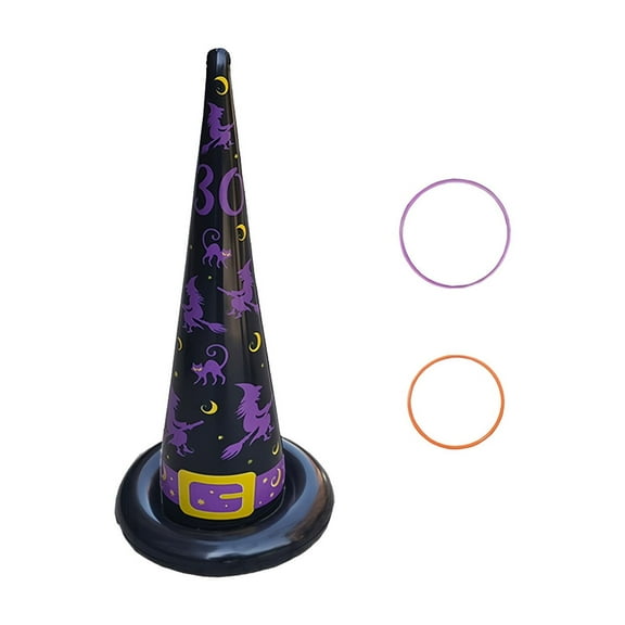 Taicans ‌Halloween Inflatable Witch Hat Ring Toss Game Set - 3PC Witch Potion Jar Smashing Party Decor for Kids Adults Indoor Outdoor Halloween Decorations,7.8x23.6in‌
