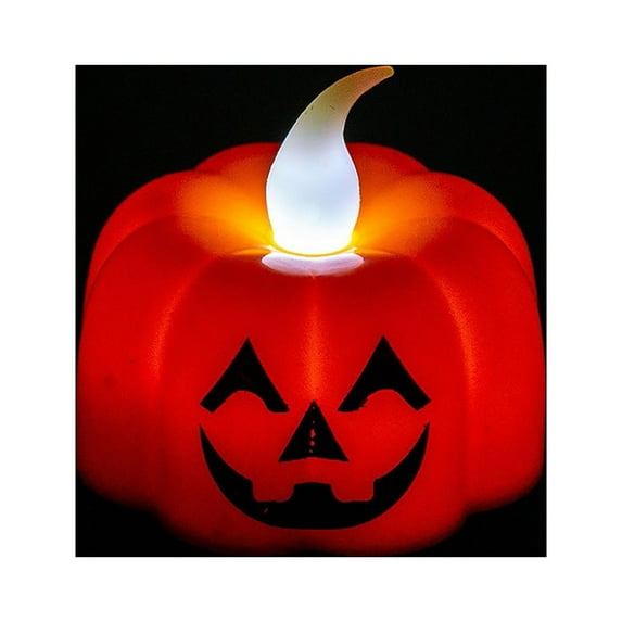 Taicans Halloween Pumpkin Light - Flickering LED Flameless Candle,Battery Operated Jack-O-Lantern Tea Light for Party Home Decor,Safe Pumpkin Shaped Electronic Candles (Orange,2in)