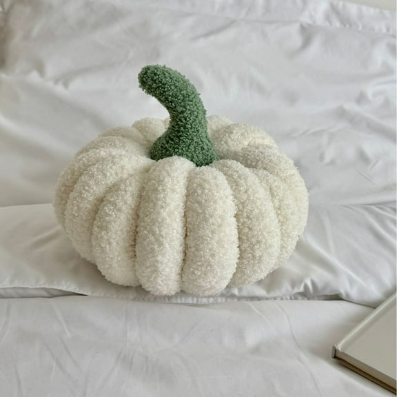 Taicans ‌Halloween Pumpkin Plush Pillow - Soft Woven Cushion for Sofa Bed Decor,Thanksgiving Christmas Gift,Cute Stuffed Toy for Adults,Beige Throw Pillow