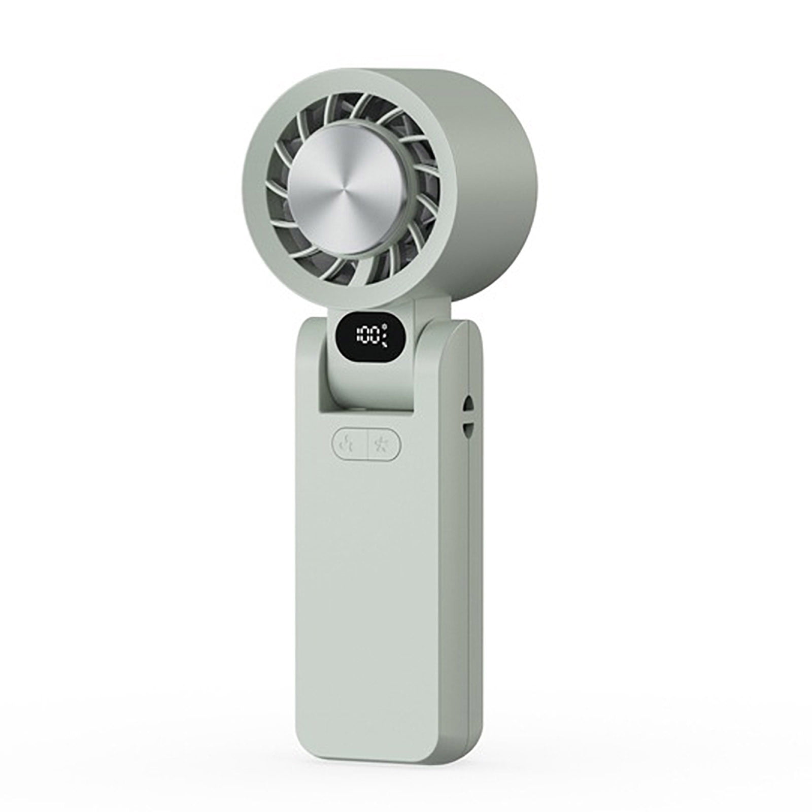 Taicans Handheld Portable Turbo Fan,USB Rechargeable 3-IN-1 Hand/Desk/Neck Fan Cooling Ice Fan,100 Wind Speed,4000mAh,Foldable,LED Display for Travel/Outdoor/Vacation/Concerts Green