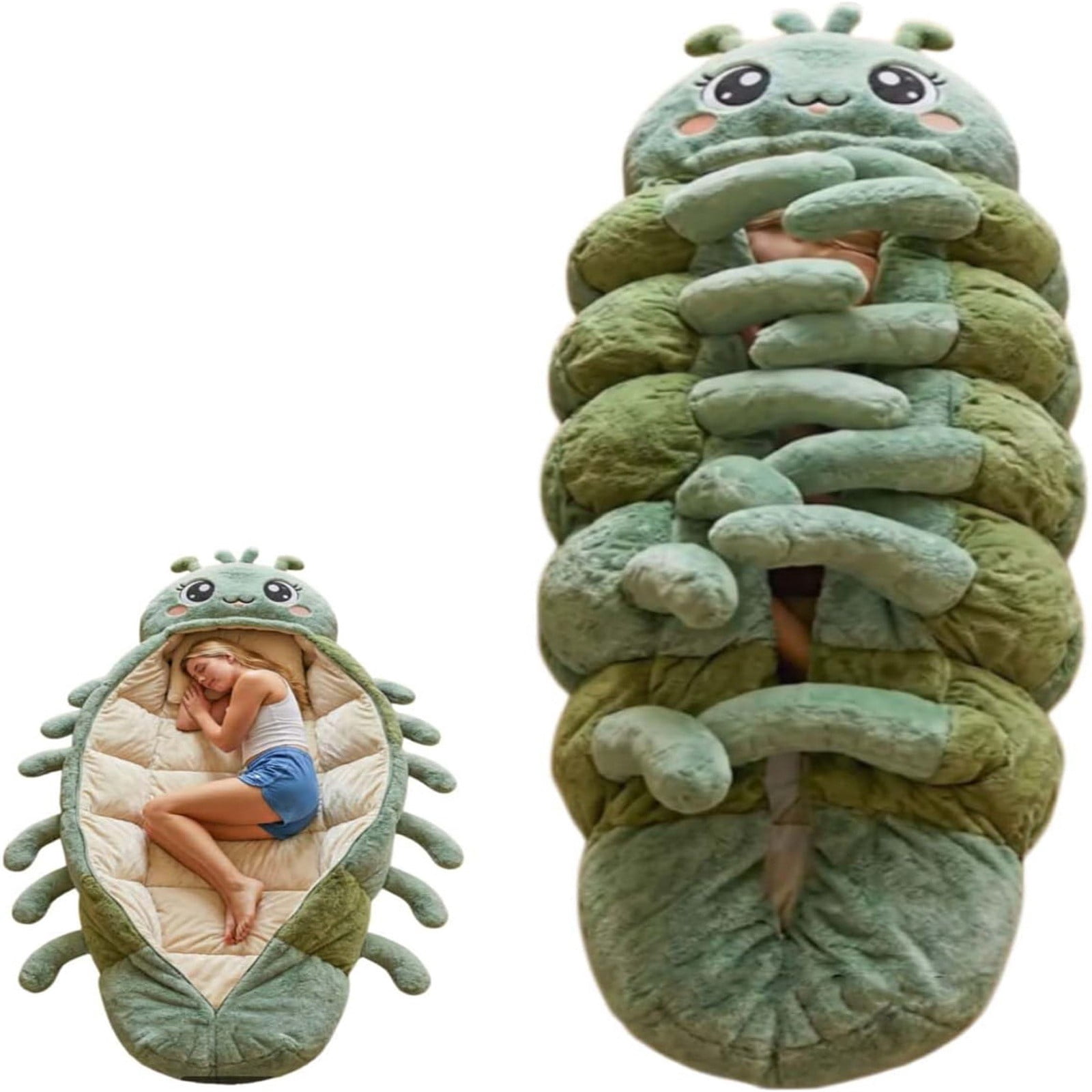 Hugging Caterpillar Sleeping Bag,2026 New Catapillar Sleeping Bag,Pull Cord Cocoon Sleeping Bags,Full Body Plush Lounger, Indoor Nap Pod, Cozy Reading Nest, Animal Sleeping Bags for Adults (Color A Hugging Caterpillar Sleeping Bag,2026 New Catapillar Sleeping Bag,Pull Cord Cocoon Sleeping Bags,Full Body Plush Lounger, Indoor Nap Pod, Cozy Reading Nest, Animal Sleeping Bags for Adults (Color A