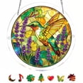 thumbnail image 1 of Taicans Hummingbird Stained Glass Acrylic Jigsaw Puzzle Suncatcher,Window Hanging Ornament with Chain,DIY Puzzle Sun Catcher Decor for Home,Garden,Balcony,Gift for Puzzle Lovers & Nature Enthusiasts, 1 of 6