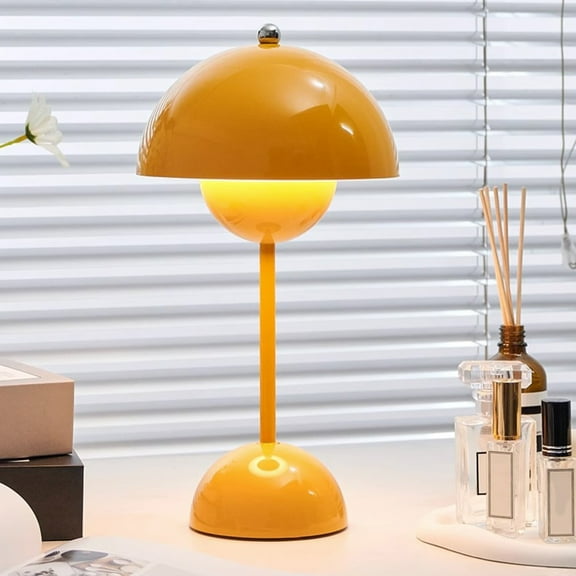 Taicans LED Flowerpot Portable Metal Table Lamp,Cordless Dimmable Desk Lamp,3 Color Stepless Dimmable,Plugged In & Battery Operated Mushroom Light,Bedside Night Light for Indoor Outdoor Green