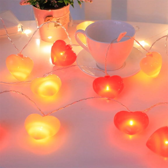 Taicans LED Heart String Lights 9.8ft,Pink & Red Two-Tone Fairy Lights,USB/Battery Powered Romantic Decor for Valentine's Day,Bedroom,Birthday,Proposal,Party,Gift for Her/Him