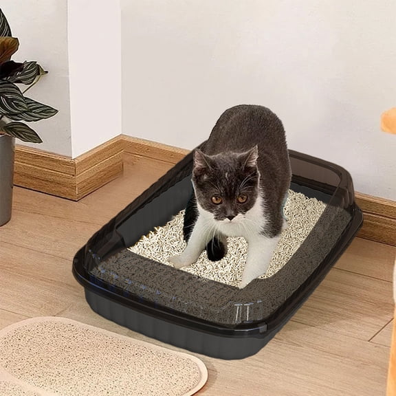 Taicans Large Cat Litter Box with Scoop,Open Top Extra Large Litter Box for Big Cats and Multi-Cat Households,High Sided Scatter Shield,Easy to Clean,10.6x14.4x4.7inch