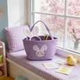 thumbnail image 1 of Taicans Large Easter Basket Tote Bag,Imitation Linen Easter Decor Storage Basket with Handles for Easter Egg Hunt,Party Home Decor,Kids Gift Bag for Candy,Toys & Holiday Decorations,8.7x6.5x7.5in, 1 of 5