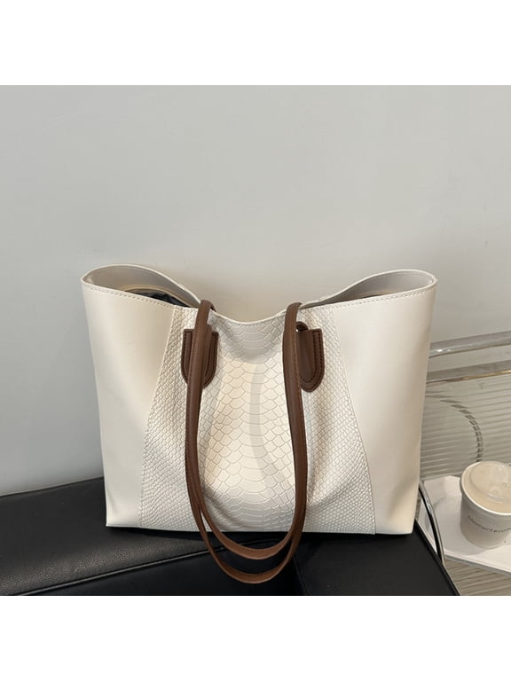 Taicans Large Leather Tote Bag for Women,Snake Embossed PU Shoulder Handbag with Zipper Closure,Spacious Work Tote Bag for office Travel Shopping
