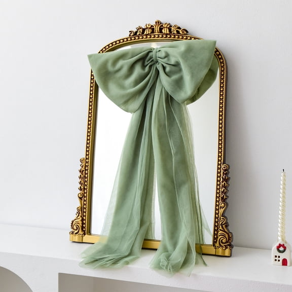 Taicans Large Velvet Christmas Tree Topper Bow - 29.5in Premium Green Holiday Decoration,Wrinkle-Free Velvet Ribbon for Xmas Tree & Wedding