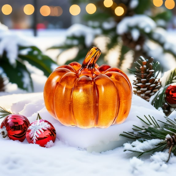 Taicans Lighted Mercury Glass Pumpkin Decor with LED Lights - 2.7x2.7in Fall Home Decor,Thanksgiving Table Centerpiece,Indoor Mantel Decorations for Autumn Season