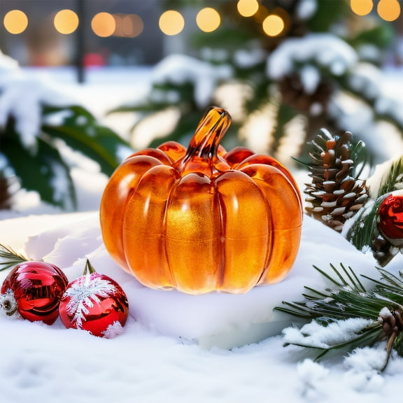 Taicans Lighted Mercury Glass Pumpkin Decor with LED Lights - 2.7x2.7in Fall Home Decor,Thanksgiving Table Centerpiece,Indoor Mantel Decorations for Autumn Season