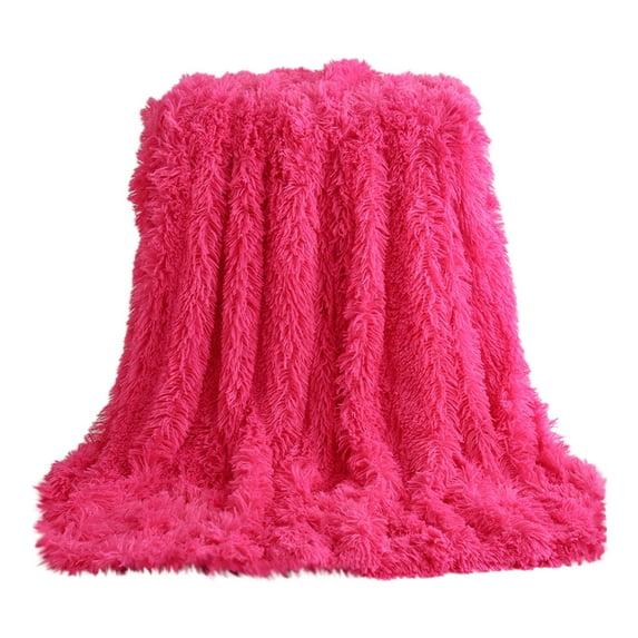 Taicans Luxury Fuzzy Faux Fur & Velvet Throw Blanket 47x30 Inches - Double-Sided Super Soft Cozy Plush Blanket for Couch,Bed,Gift for Women Men,Decorative Home Decor