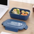 thumbnail image 1 of Taicans Microwave Safe Silicone Bento Box 3 Compartment Divided Lunch Container for Adults Plastic Meal Prep Box with Lid Reusable Stackable Snack Container for office Work Travel, 1 of 6
