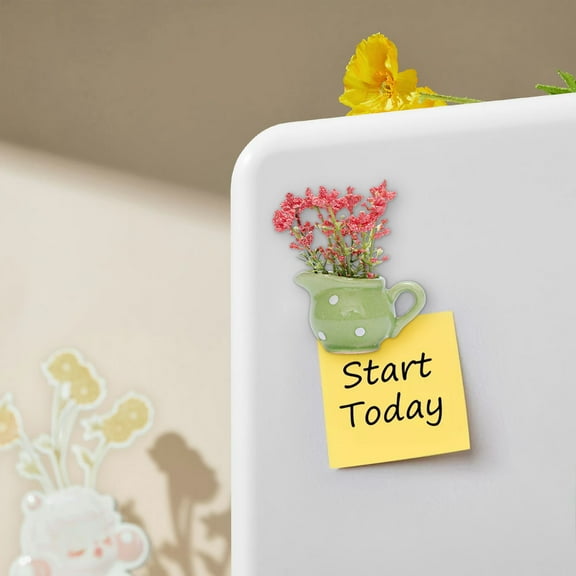Taicans Mini Vase Magnets,2025 New Bud Vases Magnetic Cute Mini Ceramic Magnets for Fridge 3D Ceramic Flower Vase Funny Refrigerator Accessories Kitchen office Decoration B