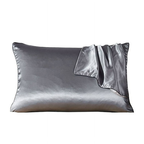 Taicans Mulberry Silk Pillowcase for Hair and Skin Silk Pillow Cases,1PCS Satin Pillowcase 18.9x29 Inch,Wrinkle-Free,Smooth and Cooling Satin Pillow Covers Gray