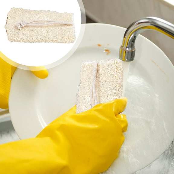 Taicans Natural Loofah Scrubber for Dishes,Heavy Duty Non-Scratch Scouring Pad for Pots Pans,Kitchen & Bath Cleaning Brush,Eco Friendly Dishwashing Brush,Reusable Sponge Alternative Gift