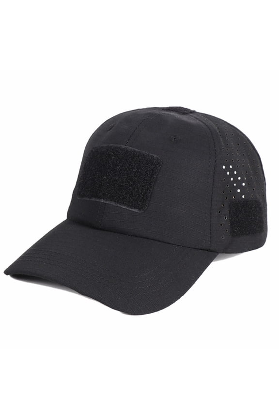 Outdoor Breathable Mesh Sunshade Hat - Lightweight Sports Cap with 3 Hook and Loop Patch Panels for Morale Patches,Quick Dry Tactical Hat with Sunglasses Slot for Hunting Hiking Fishing,Adjustable