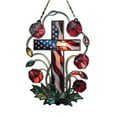 thumbnail image 1 of Taicans Patriotic Sun Catchers Us Flag Cross,Stained Glass Window Hanging,Blue,White Red National Flag Pattern Sun Catchers Window Hangings Decor - 4th of July Decorations Gifts for Veteran,6In, 1 of 3