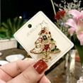 thumbnail image 1 of Taicans ‌Personalized Christmas Badge Pin - Santa Reindeer & Snowflake Design (Enamel & Gold-Tone) - Holiday Party Pins for Winter Wear with Secure Clasp - Festive Brooch for Women Men Kids‌, 1 of 5