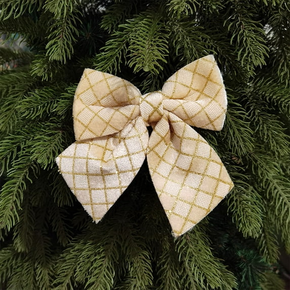 Taicans Plaid Velvet Christmas Tree Bow - Holiday Decoration for Trees/Walls/Weddings,Reusable Festive Gift Bows for Wreaths,Socks & Gifts,Elegant Red/Green Plaid Bow