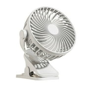 Taicans Portable Clip on Fan Battery Operated,Small Powerful 3 Speed Quiet 360° Rotate,USB Rechargeable Mini Personal Cooling for Bed Stroller Dorm Home office Travel Camping White