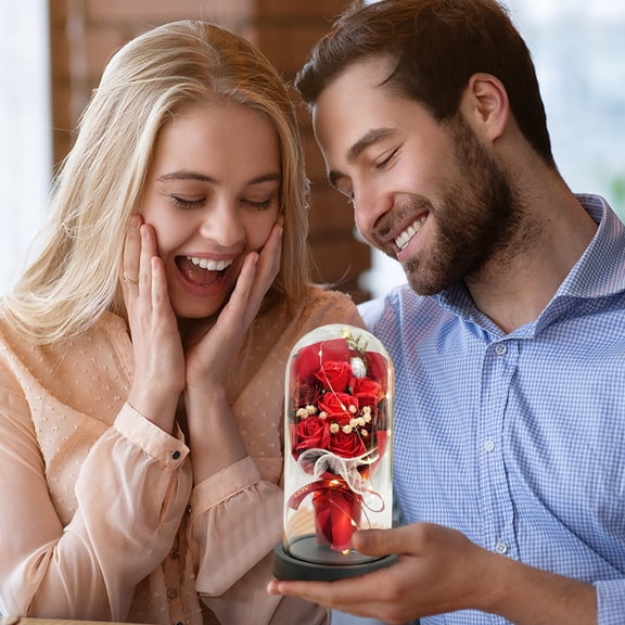 Taicans Preserved Flowers Bouquet for Her,forever Real Preserved Roses in Glass Dome,forever Flowers Fresh Bouquet Mothers Day Birthday Gifts for Mom Preserved Rose Gifts for Women Wife Girlfriend