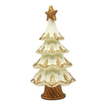 Taicans Resin Christmas Tree Figurines Christmas Decorations Indoor,Christmas Tree Figurine for Table Decor,Farmhouse Rustic Xmas Decorations for Home,Table,Mantle,Shelf,Living Room,8.7in